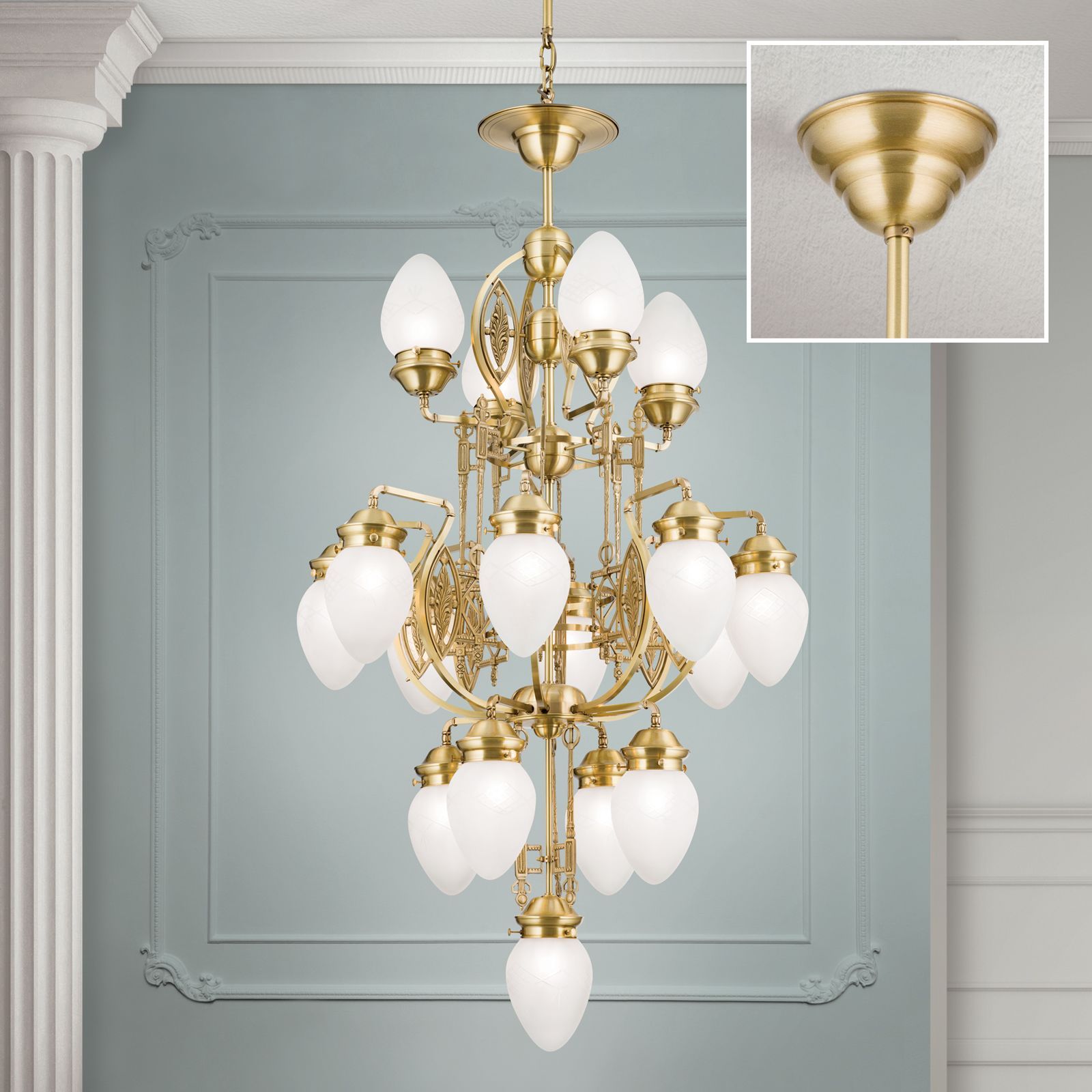 Люстра из латуни и стекла Orion Будапешт ARCH-00037437 - Вид №4