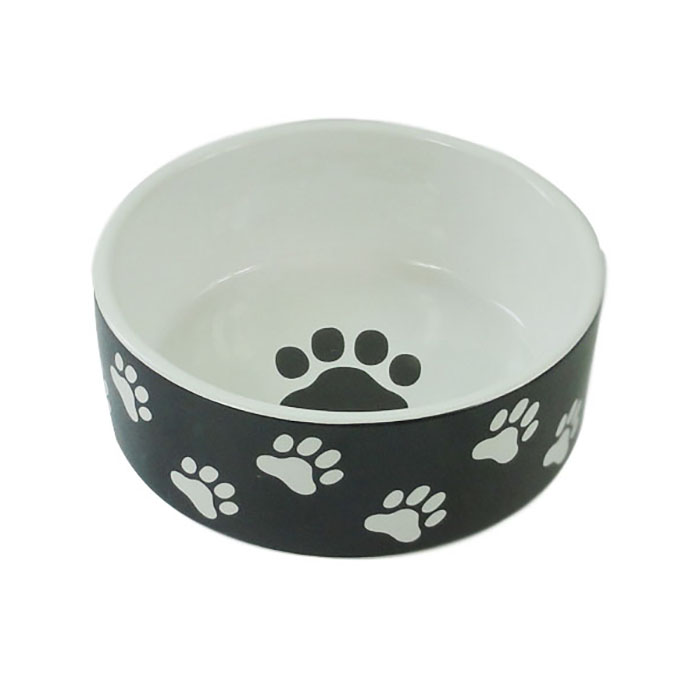 ПР0044079 Миска для животных Paws черная керамическая 13х5,5 см 420мл Foxie 