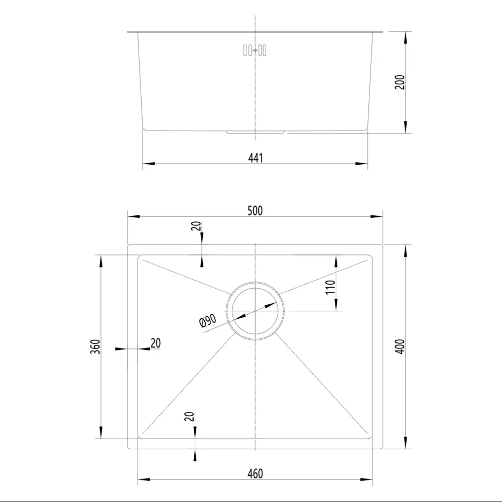 МОЙКА КУХ 50X40 Г20 ЗОЛОТ МЕТ KONSENSA STLM-2091398 - Вид №11