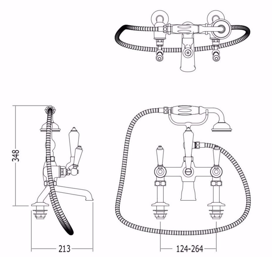 Devon&Devon Смеситель для ванны с ручным душем Black dandy sun-id-1403243 - Вид №3