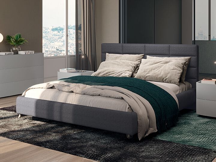 Двуспальная кровать из ткани с мягким изголовьем Febal Casa KIM ARCH-00076897