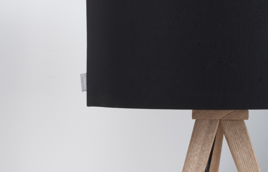 Лампа настольная Tripod Wood, черная с бежевыми ножками Zuiver 5200008 - Вид №7