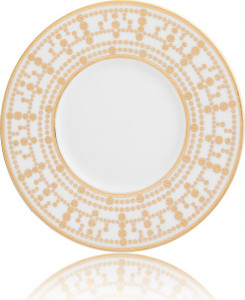 10586072 Haviland Тарелка десертная 16см "Тиара" (белый, золотой декор) Фарфор