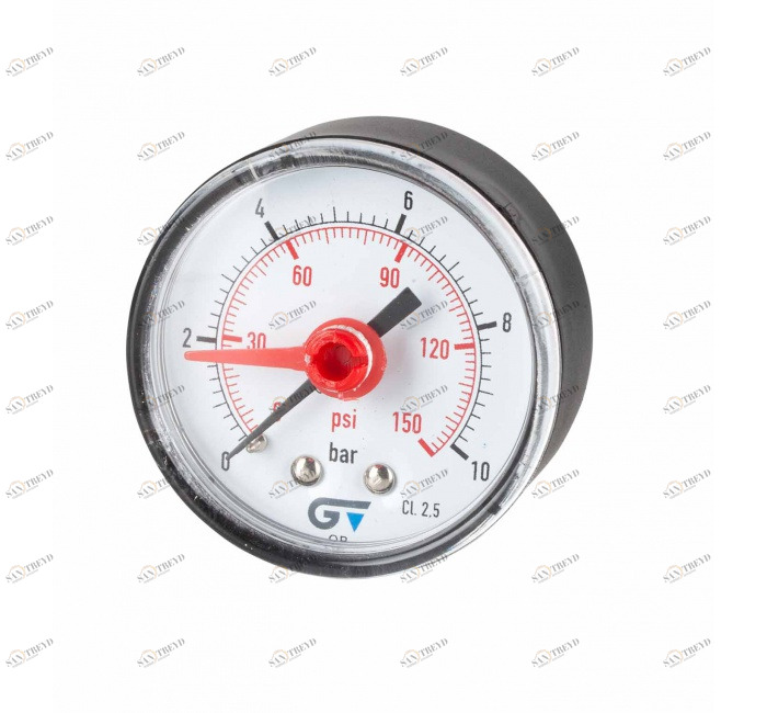 GENEBRE 3818 006 Манометр Ø 53, красный индекс, задний штуцер 