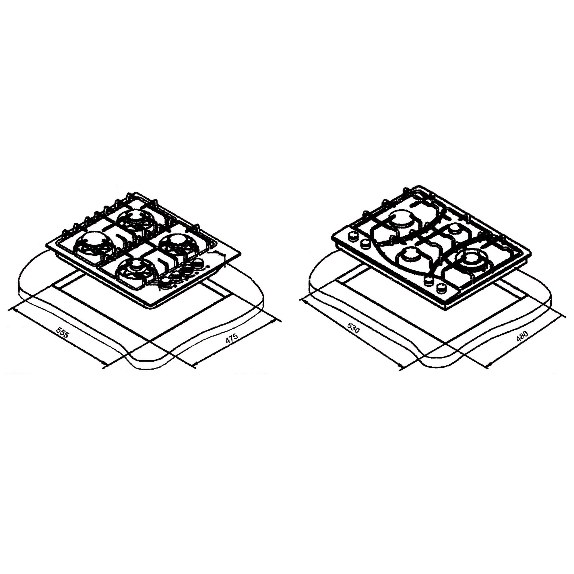 9000583 Газовая варочная поверхность Darina 1T3 GC308 B STDN-0074045 - Вид №7