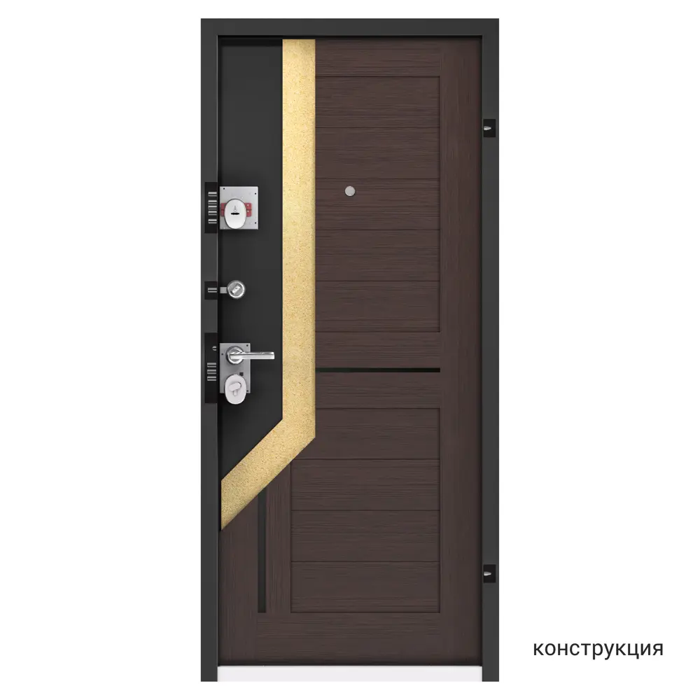 Дверь металлическая Контрол Леона, 960 мм, левая, цвет венге TOREX STLM-2099780 - Вид №12