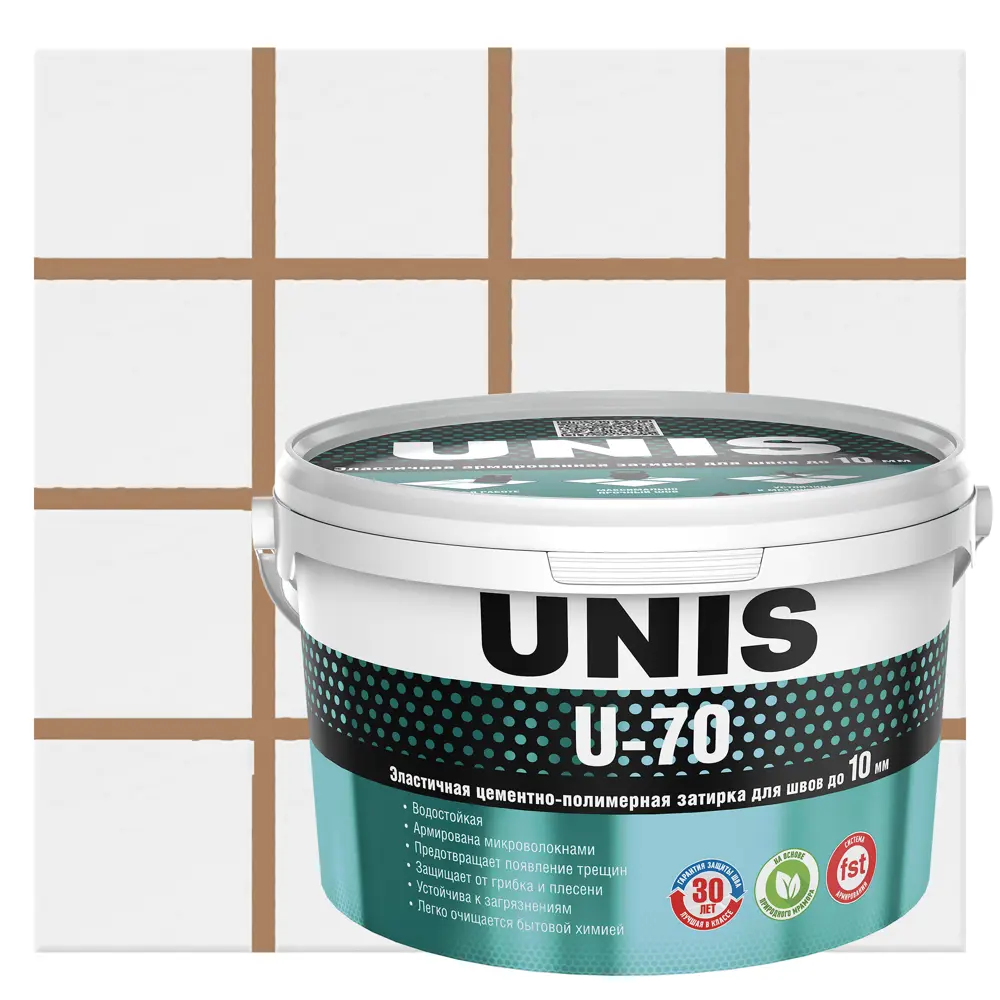 Затирка цементно-полимерная U-70 цвет какао 2 кг Unis STLM-2092970
