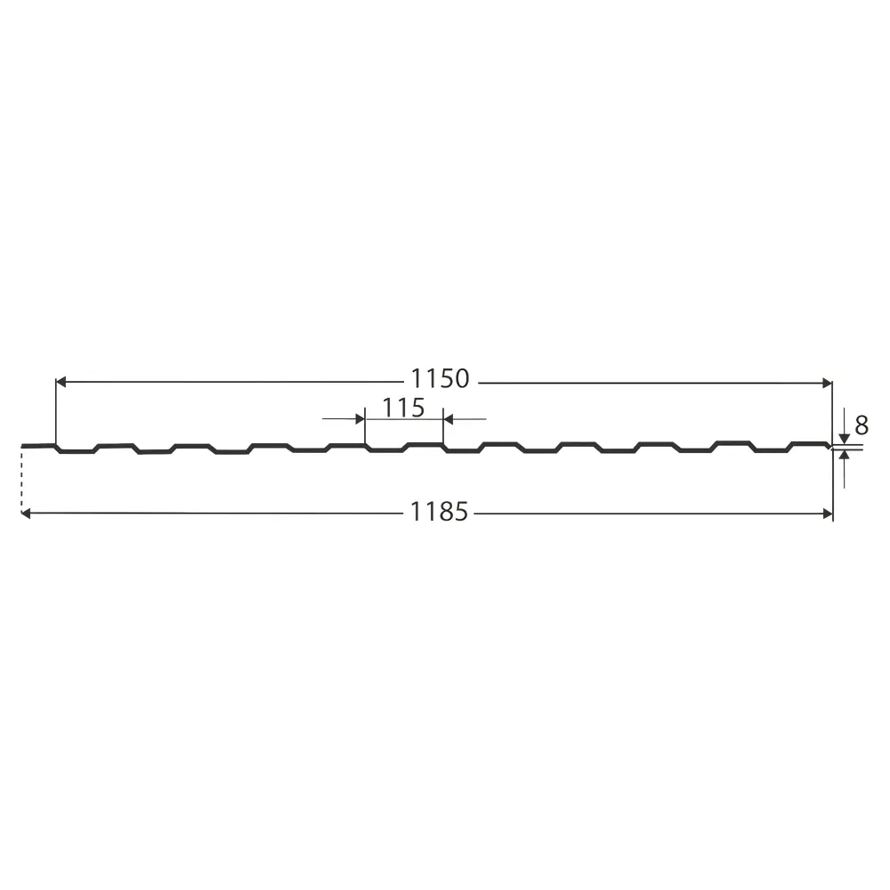 Профнастил С8 0.35 мм 1200x2000 мм RAL 8017 коричневый Santreyd STLM-2009674 - Вид №5