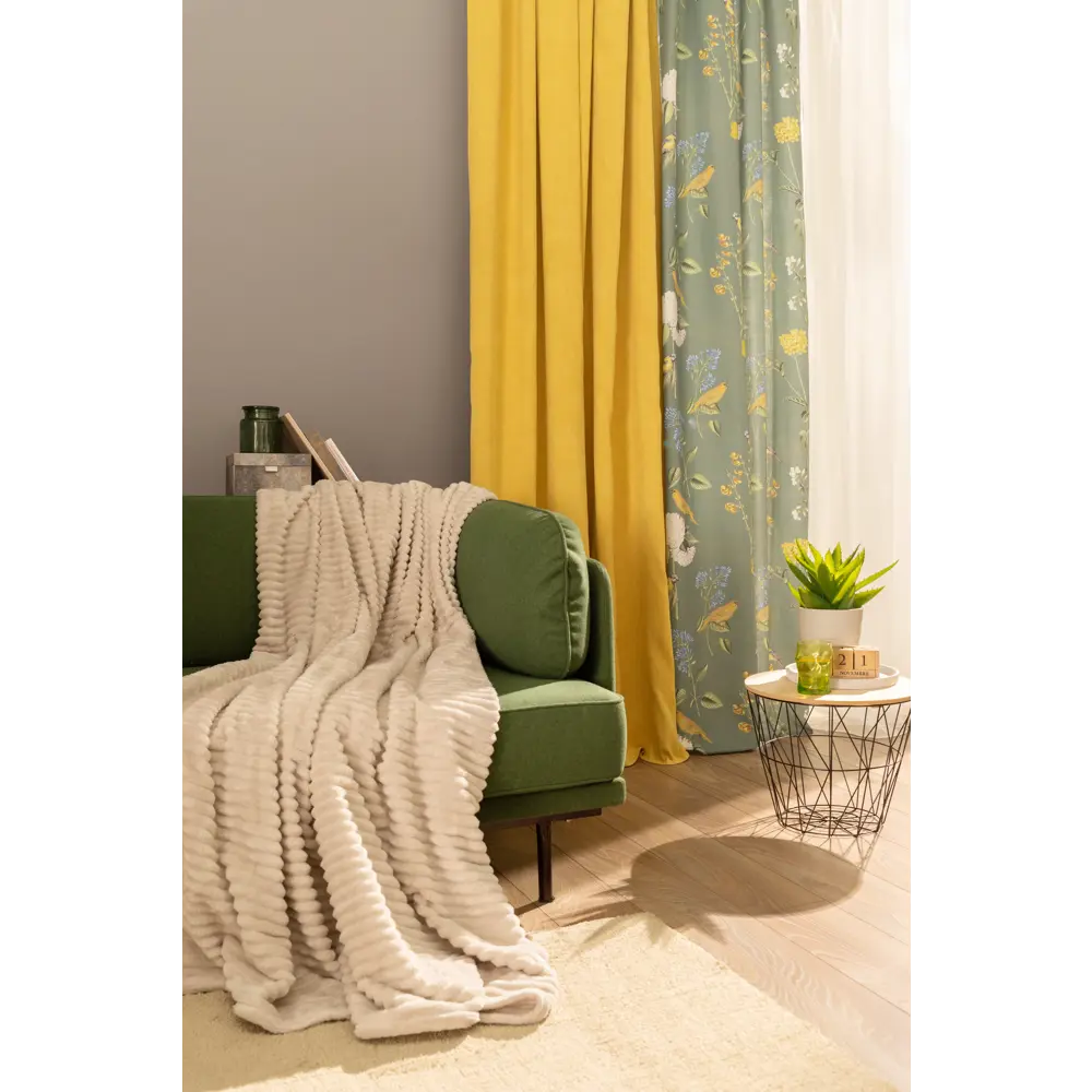 Плед "Trieste" 150x200 см фланель цвет серо-бежевый Santreyd STLM-2052294 - Вид №3