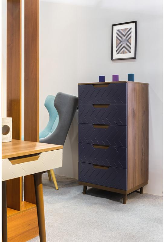 1428 Комод с 5 ящиками Сканди Сапфир R-HOME 4009266h_Сапфир - Вид №1