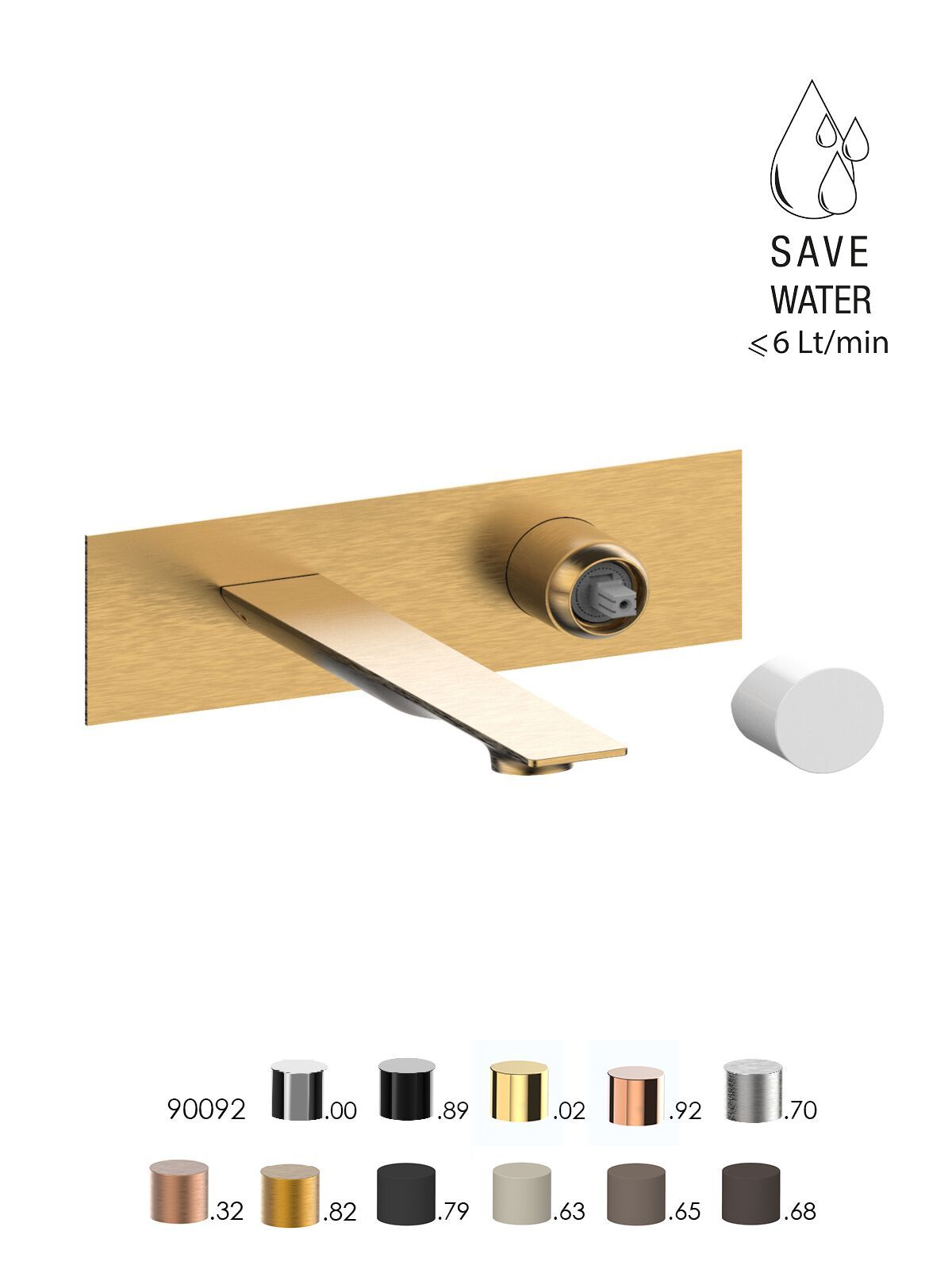 Однорычажный настенный смеситель для раковины без слива Rubinetterie Frattini Narciso S ARCH-00045233 - Вид №14