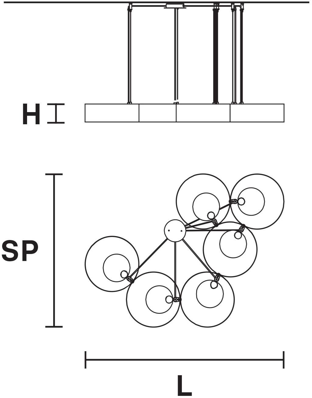 Masiero Подвесной светильник из металла Sound sun-id-1363097 - Вид №2