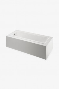 CGBT98 Кембридж 71 "x 32" x 21 "прямоугольная ванна из чугуна с торцевым сливом и сопротивлением скольжению Waterworks