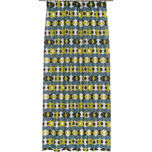 Штора на ленте «Геометрия» 145х260 см цвет бирюзово-жёлтый