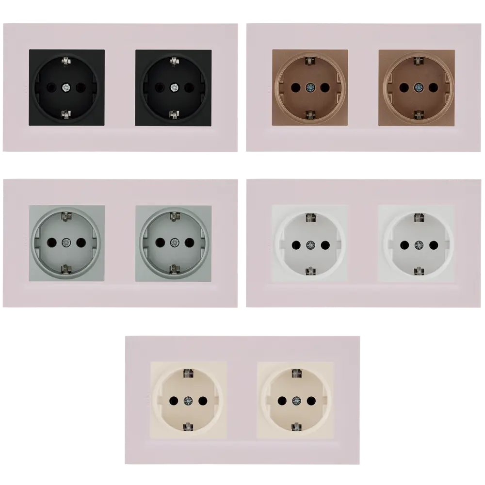 Рамка для розеток и выключателей Legrand Structura 2 поста цвет розовый STLM-2160077 - Вид №1