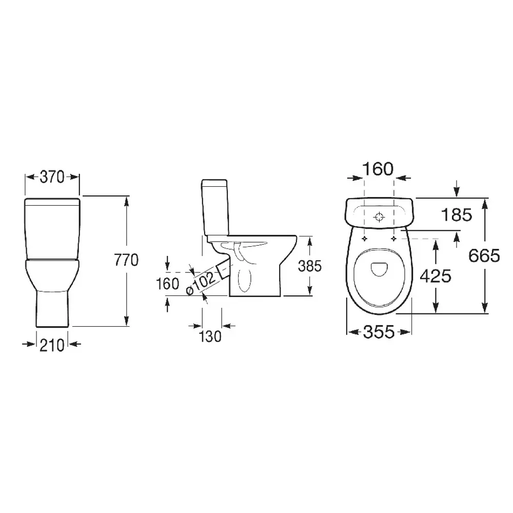 Унитаз-компакт Roca Mitos косой выпуск двойной слив STLM-2127050 - Вид №3