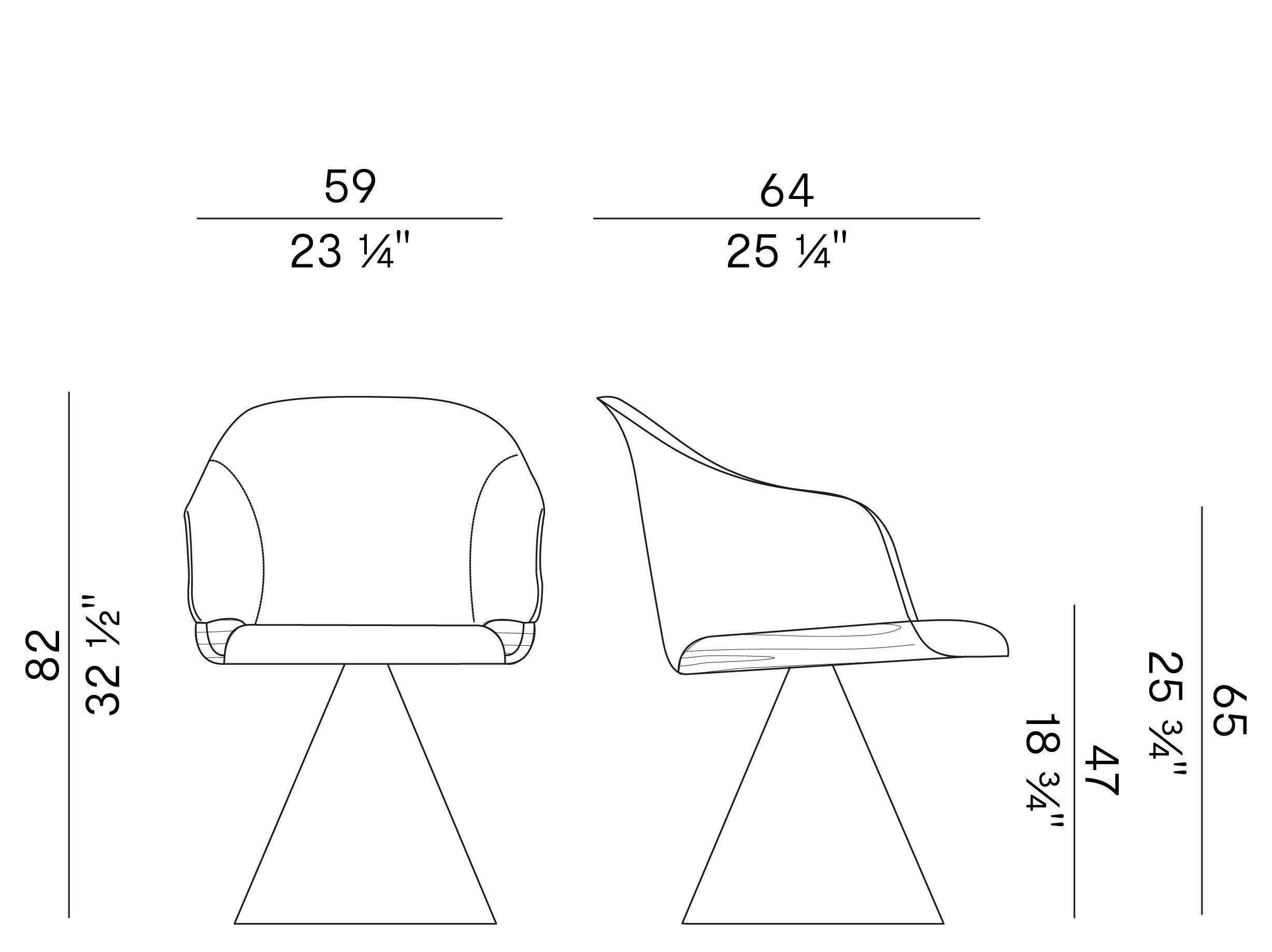 Кожаное вращающееся мягкое кресло с подлокотниками Potocco Lyz ARCH-00122300 - Вид №4