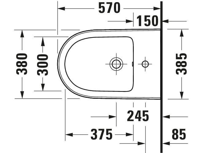 Керамическое подвесное биде с переливом Duravit Qatego ARCH-00117215 - Вид №6