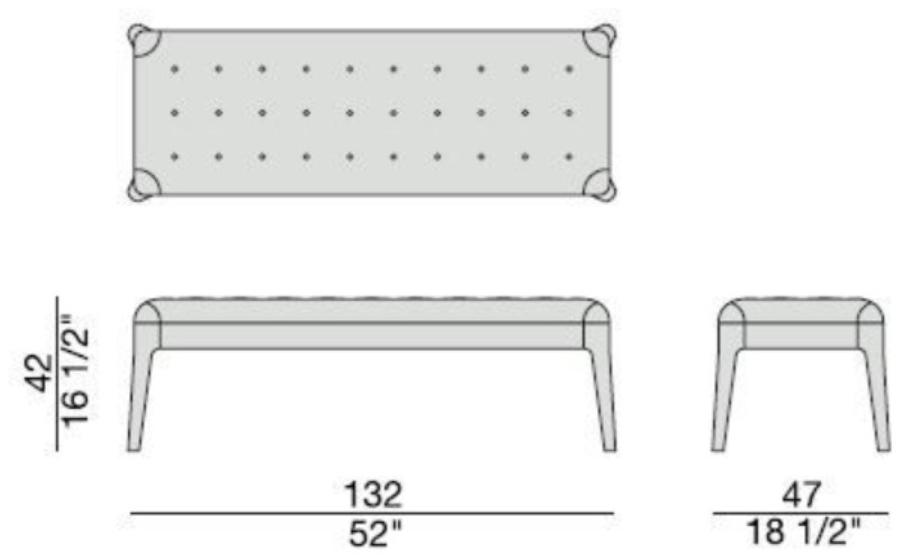 Porada Стеганая скамья, обитая тканью Iron sun-id-1430051 - Вид №1