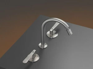 Ceadesign Смеситель для умывальника из нержавеющей стали с 3 отверстиями и регулируемым изливом Lutezia Ltz 12