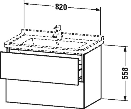 LC626508585 Тумбочка подвесная L-Cube #LC6265 820 x 469 мм Белый глянцевый лак Duravit - Вид №1