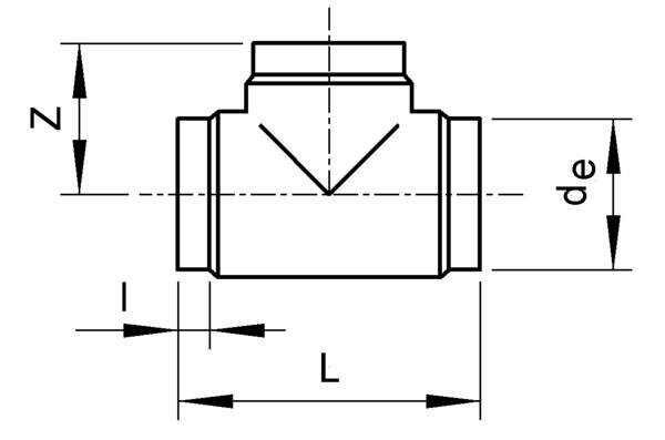 SANIT 616155 Тройник 90 °, PE 100, SDR 11, в скором времени  - Вид №1
