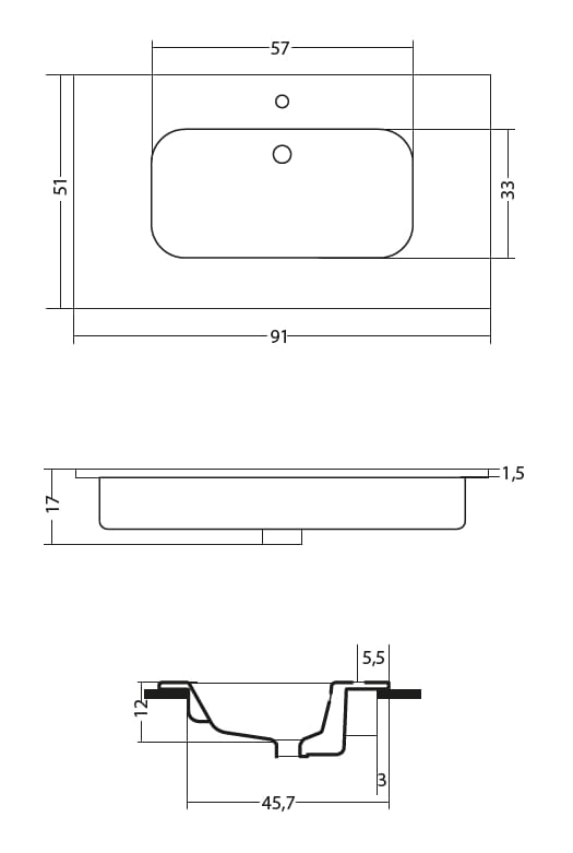 Керамическая встраиваемая раковина Gaia Mobili Complements ARCH-00149294 - Вид №9