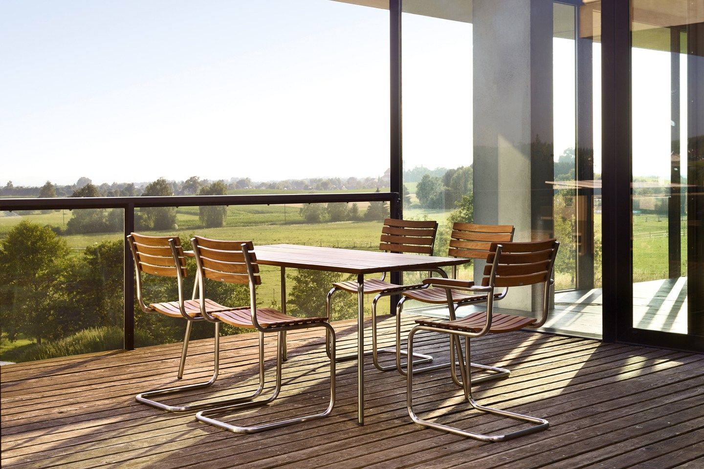 Твердый деревянный сад консольный стул с подлокотниками THONET S 40 ARCH-00095512 - Вид №2