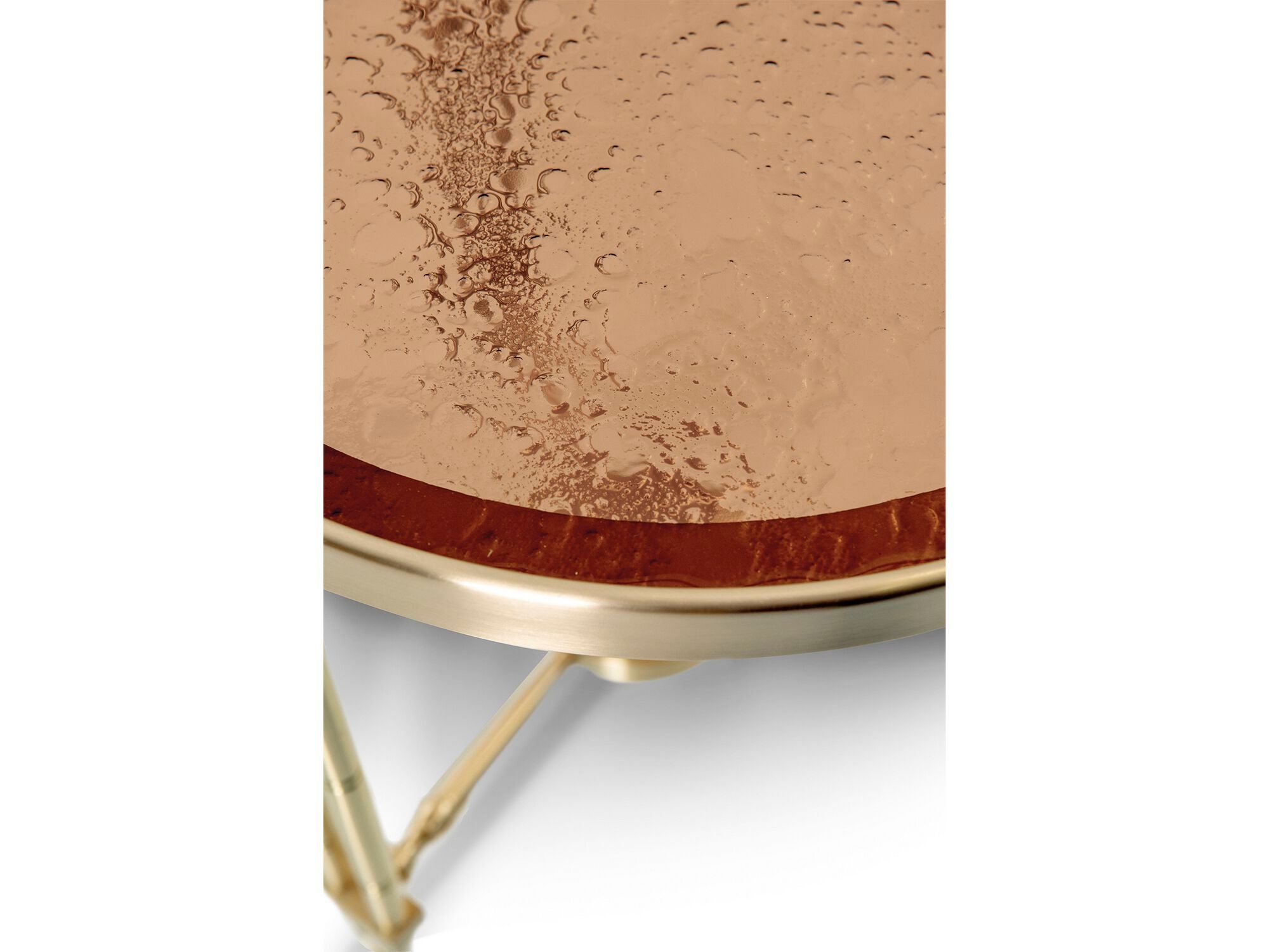 Круглый журнальный столик из стекла и латуни Bellotti Ezio Charming ARCH-00009475