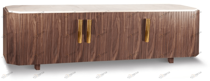 Mambo Unlimited Ideas Комод из фанерованной древесины с распашными дверцами Malcolm sun-id-1457548