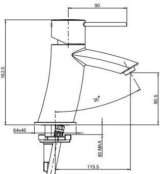 Rubinetterie Frattini Смеситель для раковины, однорычажный, сливной Brera sun-id-1459247 - Вид №1