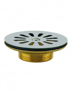 351100 000 00  Свободный слив для мойки с 1 чашей, Д. 60 мм, зажим 0/55 мм, NC, корпус из цельной латуни Valentin Сталь