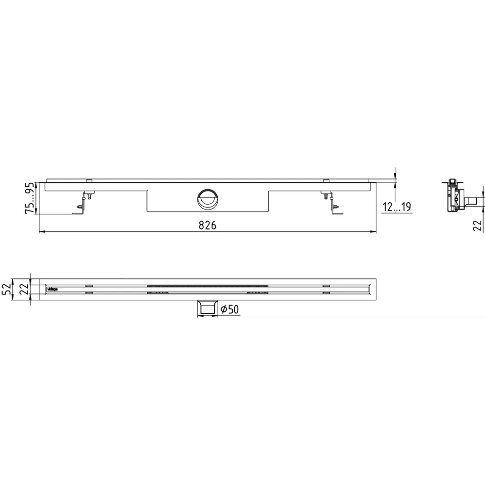 Щелевой душевой трап VIDAGE 80 см с комбинированным затвором 82507958 STLM-0028878 - Вид №6