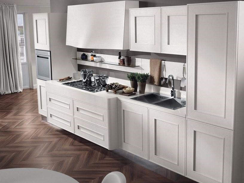 Composit Линейная кухня из лакированного дерева без ручек Melograno sun-id-1391081 - Вид №1