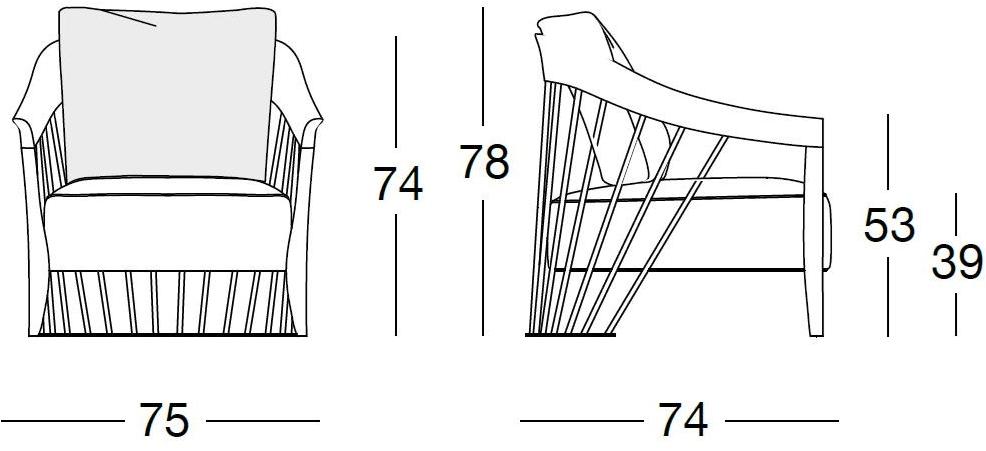 Longhi Кожаное кресло с подлокотниками Loveluxe 2018 – illusion collection X 689 - Вид №7