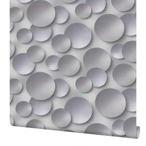 Обои флизелиновые 3D Круги серые 1.0 м 10360-04