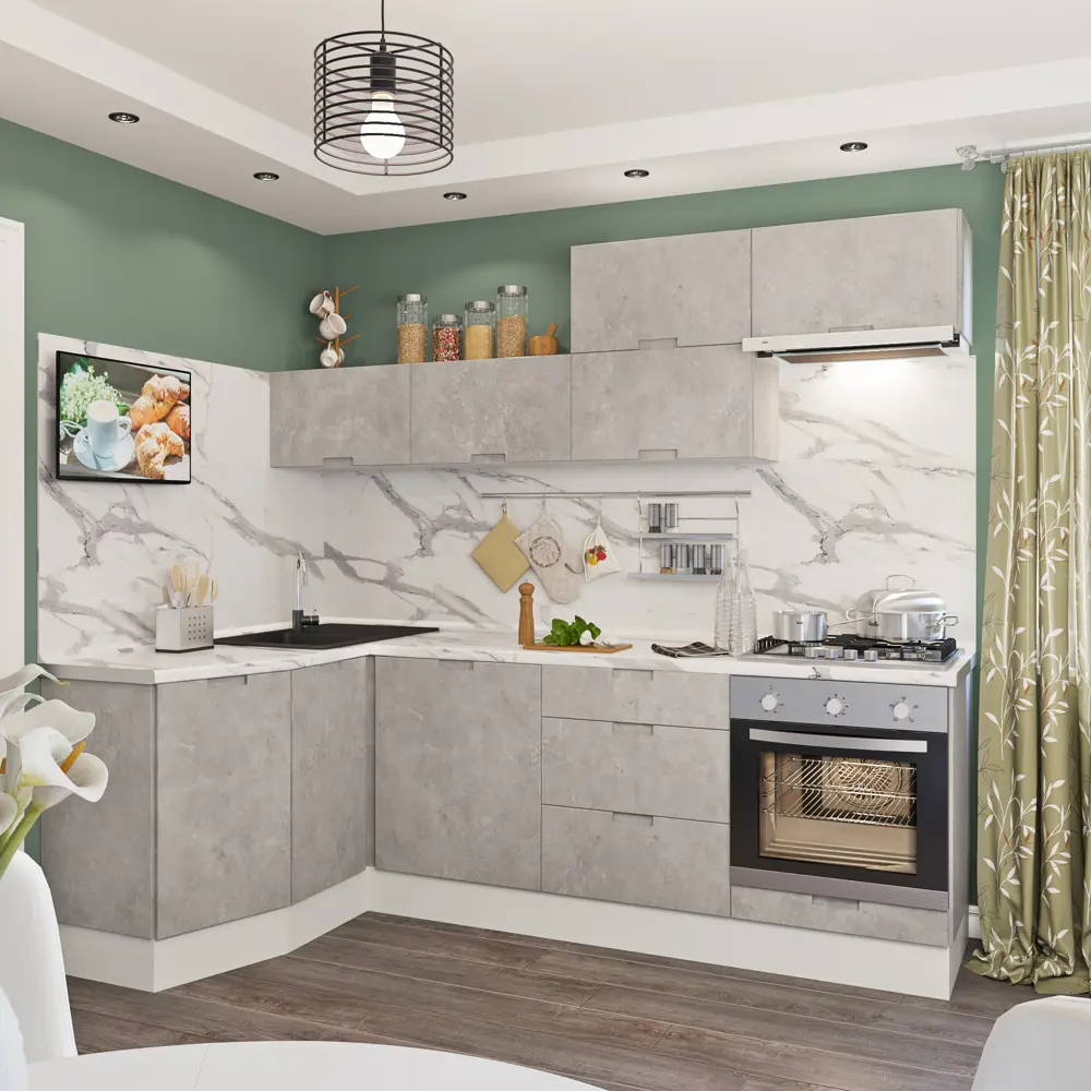 Фасад для кухонного ящика Берлин 39.7x38.1 см Delinia ID МДФ цвет серый STLM-2181906 - Вид №11