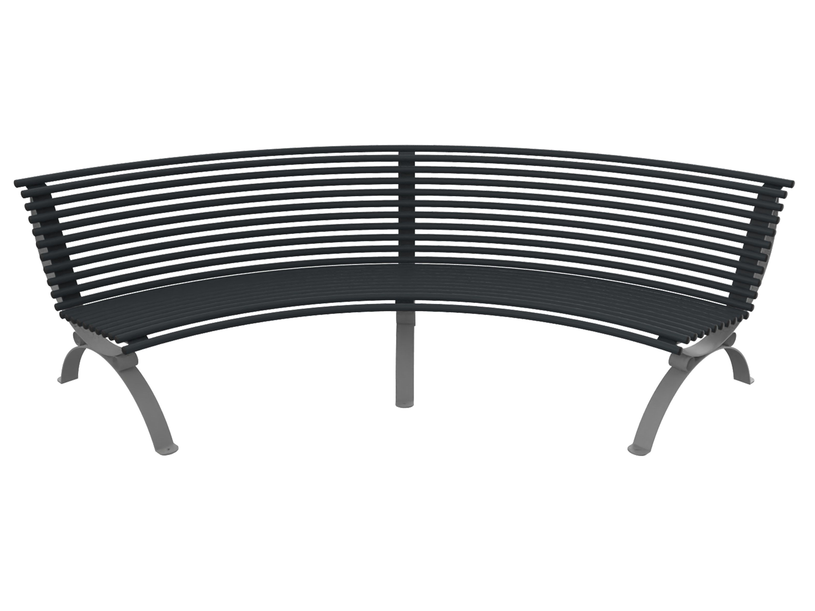 Металлическая изогнутая скамья со спинкой Lazzari Позитано ARCH-00017492