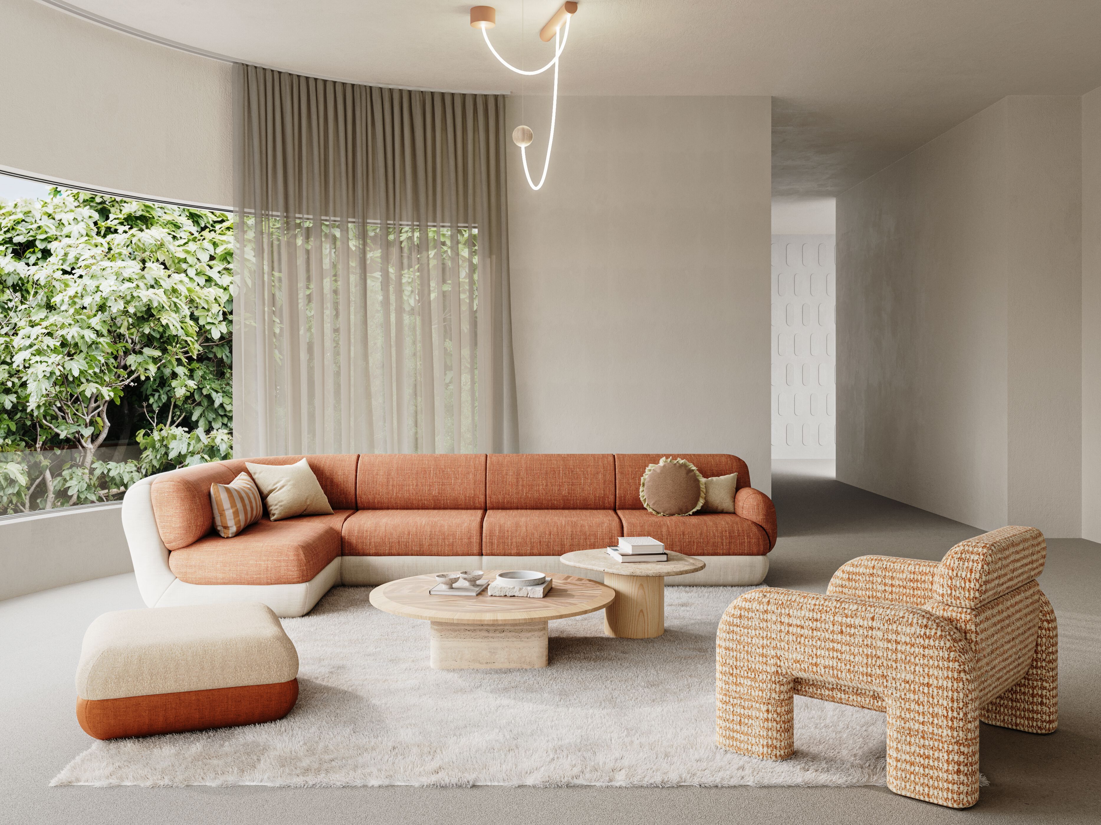 Модульный изогнутый тканевый диван с полуостровом Mambo Unlimited Ideas Mood ARCH-00107718 - Вид №8