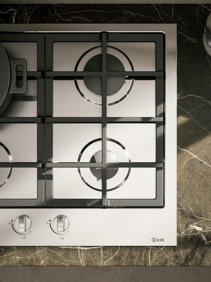 Газовая встраиваемая плита из нержавеющей стали Pro line Hcl90sck Santreyd  - Вид №1