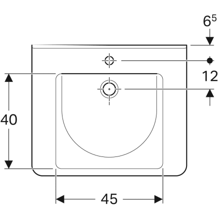 128660000 Раковина Geberit Renova Comfort Square, безбарьерная Geberit  - Вид №23