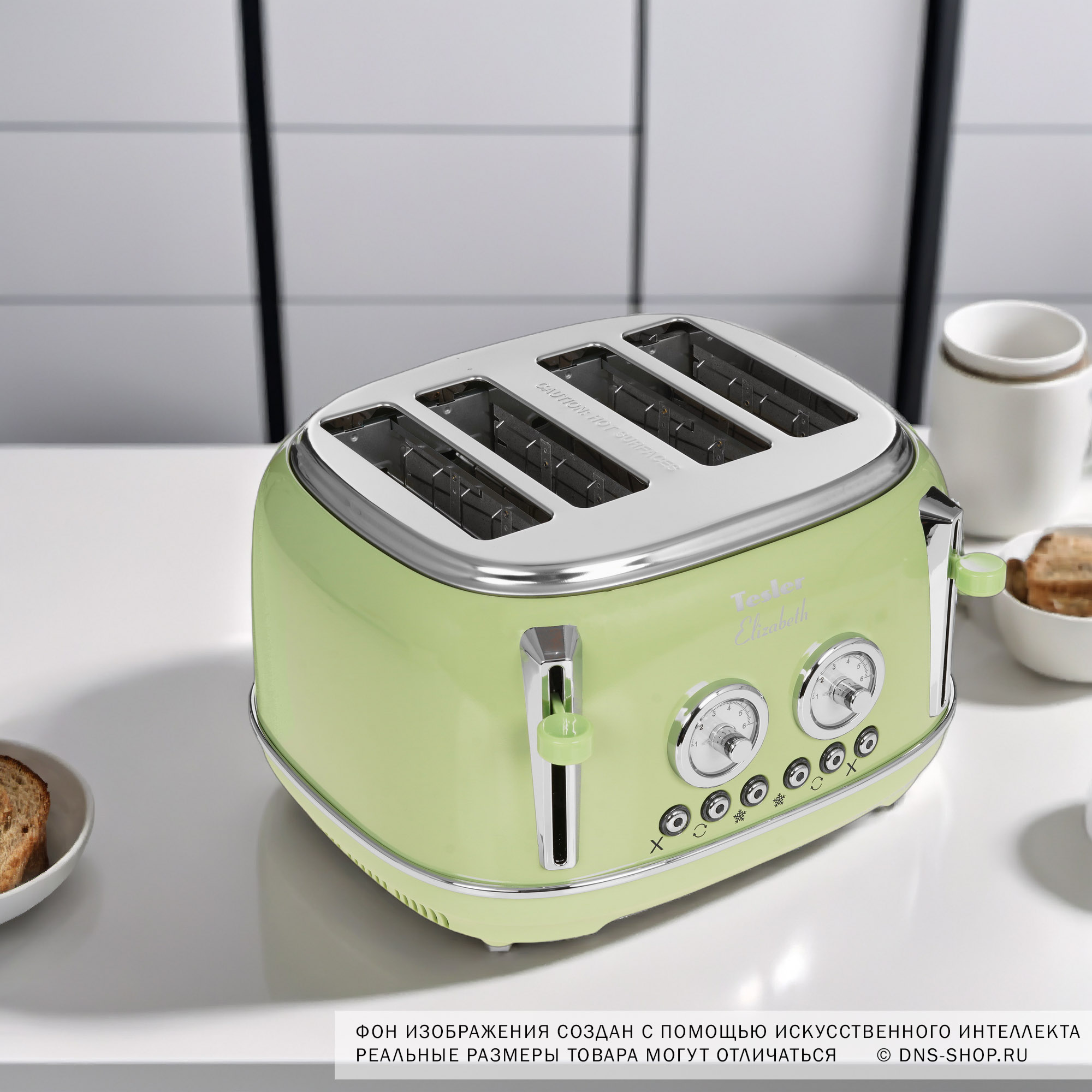 9057396 Тостер TESLER TT-445 зеленый STDN-0070354 - Вид №8