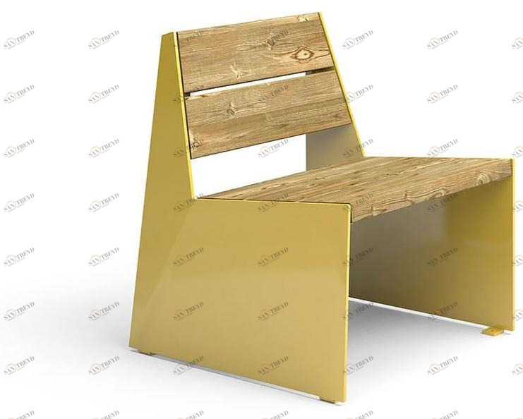 VESTRE Садовый стул из стали и дерева Bloc sun-id-1350057