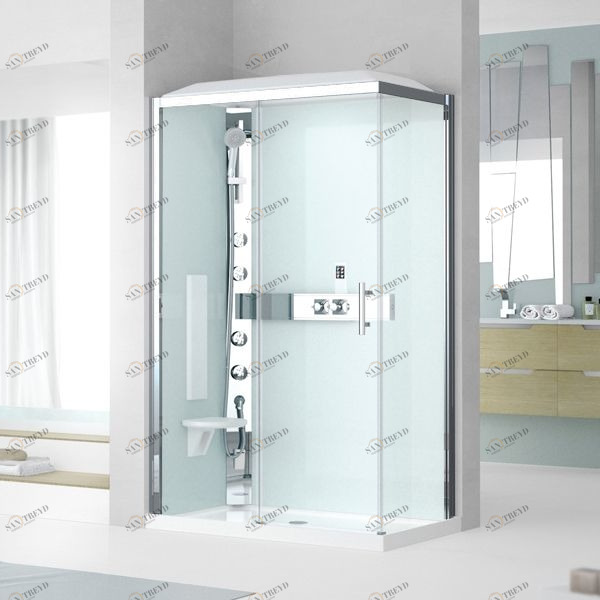 Novellini. Душевая кабина 120x80 2P120x80 HYDROMASSAGE с низким душевым поддоном и крышей GLAX 3 GL32P120SM1F1KGL32P120DM1F1K