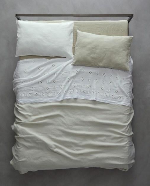 Society Limonta Вышитая льняная простыня Bijou sun-id-1420115 - Вид №2