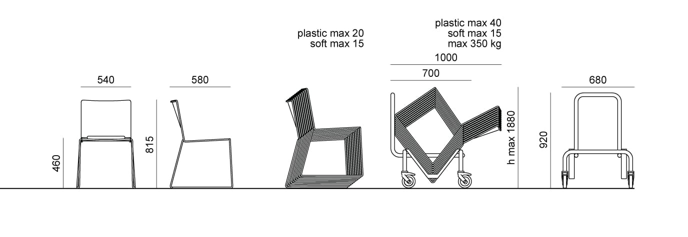 Штабелируемый стул для салазок Diemmebi laFILÒ ARCH-00054666 - Вид №3