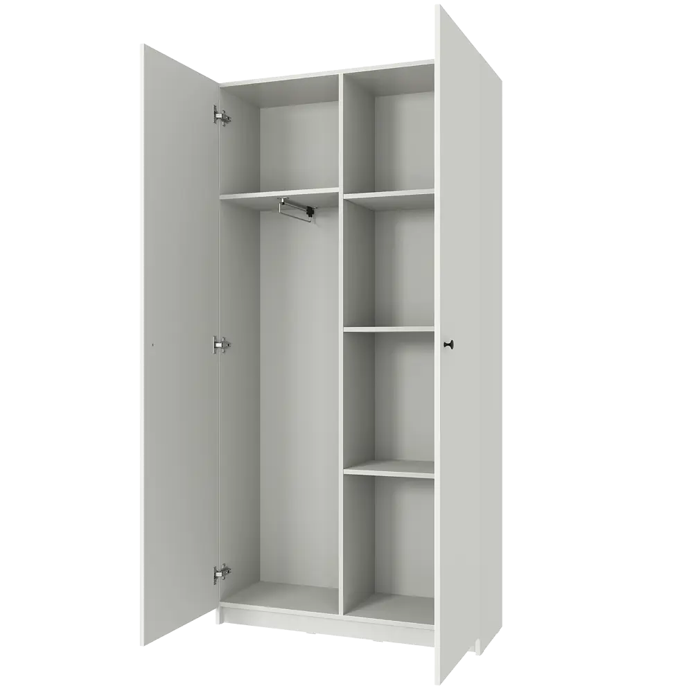 Шкаф распашной Турин с 2 дверями 100x200.9x37.2 см ЛДСП цвет белый Santreyd STLM-2201001 - Вид №1