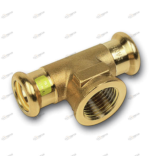 1111302234 SANHA 11130G пресс-фитинг газ, бронза, тройник ВПр-ВР-ВПр 22x3/4x22 мм 