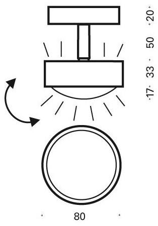 Top Light Регулируемый потолочный светильник Puk one, plus & turn sun-id-1422630 - Вид №8