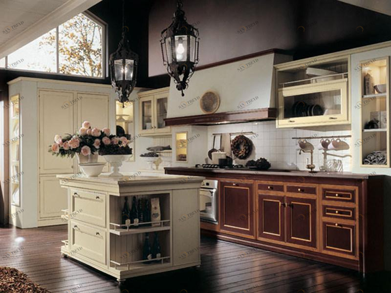 Martini Interiors Кухня из лакированной вишни на заказ с островом Newport sun-id-1437295